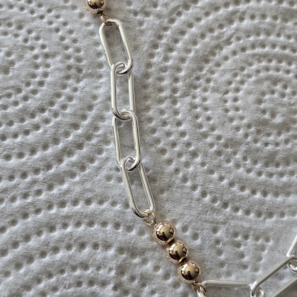 Lauren Ralph Lauren Women Silver Gold Chain Link Necklace New - Picture 5 of 10